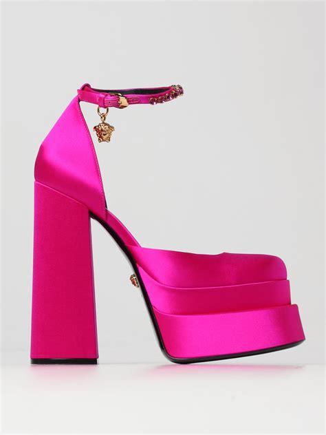 versace shoes pink and white